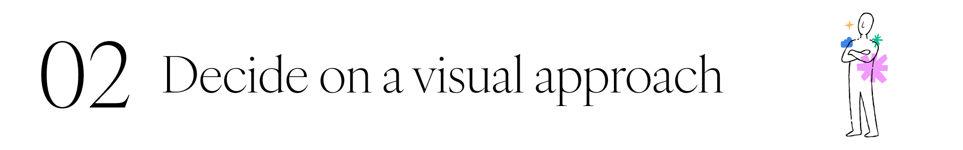 An image banner noting the key principles for designing an award-winning Annual Report front cover design - 02 Decide on a visual approach